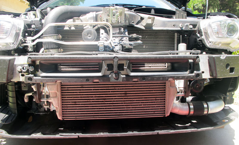 Starting to install the AMS Front Mount Intercooler (FMIC).